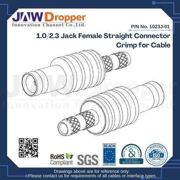 1.0/2.3 Jack Female Straight Connector Crimp for Cable