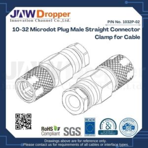 10-32 Microdot Plug Male Straight Connector Clamp for Cable