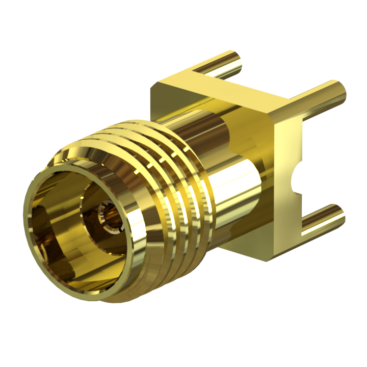 2.92mm (K Band) Jack PCB Mount Receptacle, Surface Mount — 3D model preview