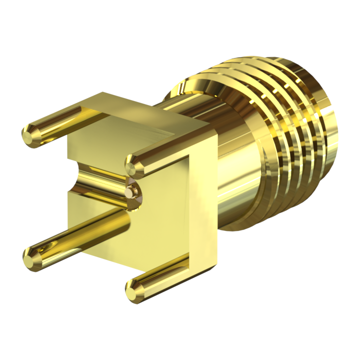 KJ-05-BK-01-Au 2.92 mm K jack PCB receptacle, alternate view 2