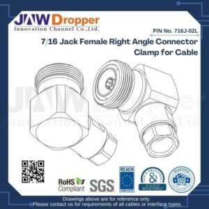 7/16 Jack Female Right Angle Connector Clamp for Cable