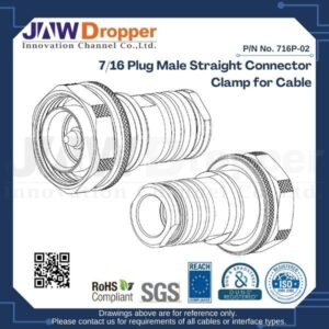 7/16 Plug Male Straight Connector Clamp for Cable