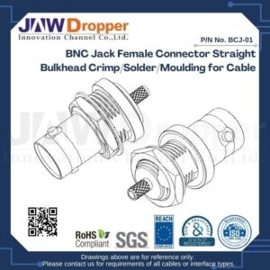 BNC Jack Female Connector Straight Bulkhead Crimp/Solder/Moulding for Cable