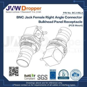 BNC Jack Female Right Angle Connector Bulkhead Panel Receptacle (PCB Mount)