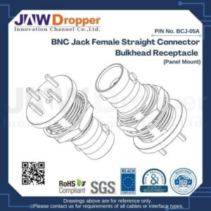 BNC Jack Female Straight Connector Bulkhead Receptacle (Panel Mount)