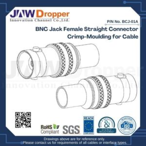 BNC Jack Female Straight Connector Crimp-Moulding for Cable