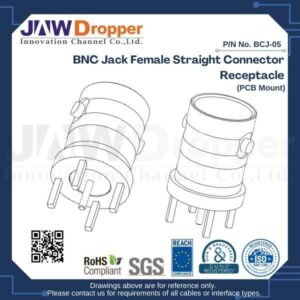 BNC Jack Female Straight Connector Receptacle (PCB Mount)