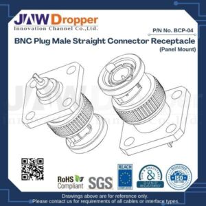 BNC Plug Male Straight Connector Receptacle (Panel Mount)