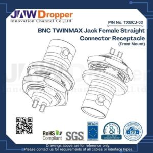 BNC TWINMAX Jack Female Straight Connector Receptacle (Front Mount)