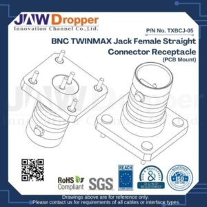 BNC TWINMAX Jack Female Straight Connector Receptacle (PCB Mount)