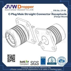 C Plug Male Straight Connector Receptacle (Flange Mount)