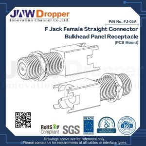 F Jack Female Straight Connector Bulkhead Panel Receptacle (PCB Mount)