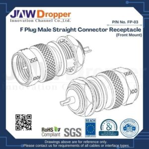 F Plug Male Straight Connector Receptacle (Front Mount)