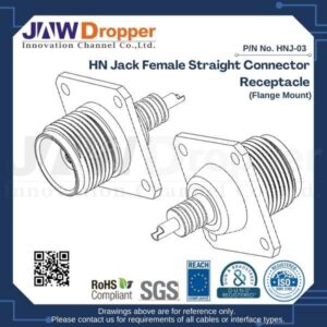 HN Jack Female Straight Connector Receptacle (Flange Mount)