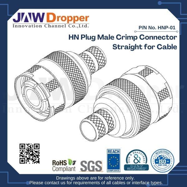 HN Plug Male Crimp Connector Straight for Cable