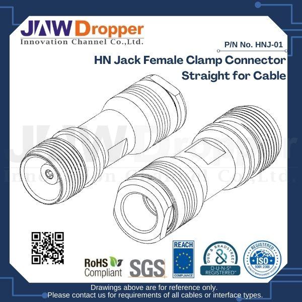 HN Jack Female Clamp Connector Straight for Cable