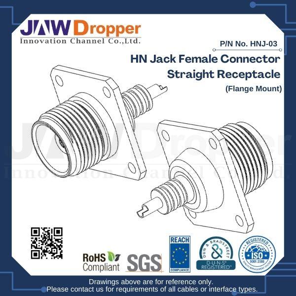 HN Jack Female Connector Straight Receptacle (Flange Mount)