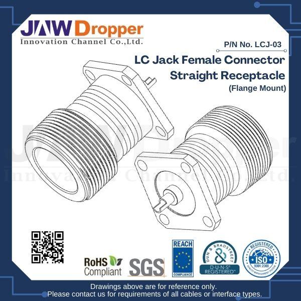 LC Jack Female Connector Straight Receptacle (Flange Mount)
