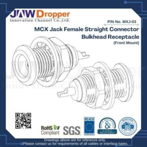 MCX Jack Female Straight Connector Bulkhead Receptacle (Front Mount)
