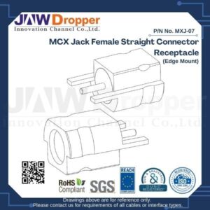 MCX Jack Female Straight Connector Receptacle (Edge Mount)