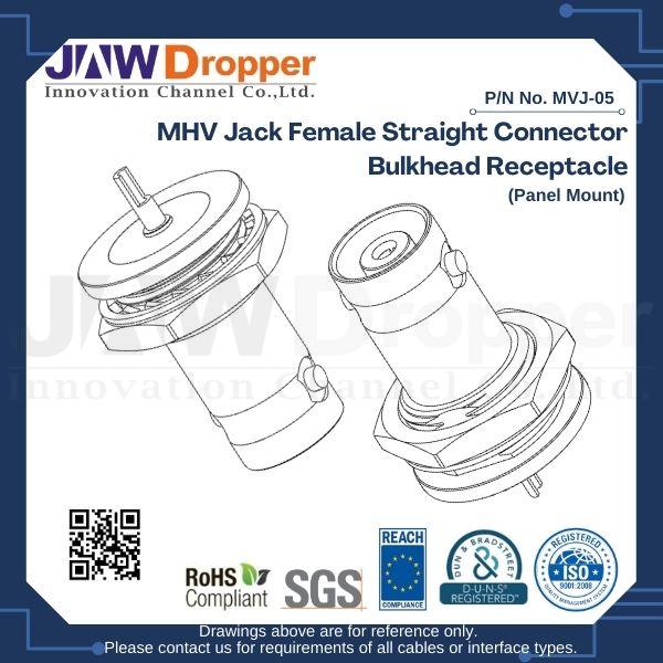 MHV Jack Female Straight Connector Bulkhead Receptacle (Panel Mount)