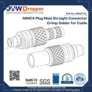 MMCX Plug Male Straight Connector Crimp/Solder for Cable