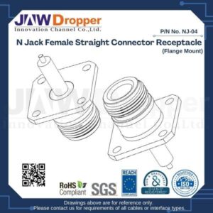 N Jack Female Straight Connector Receptacle (Flange Mount)