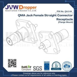 QMA Jack Female Straight Connector Receptacle (Flange Mount)