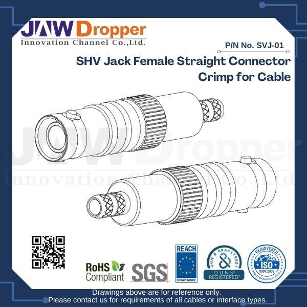 SHV Jack Female Straight Connector Crimp for Cable