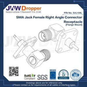 SMA Jack Female Right Angle Connector Receptacle (Flange Mount)
