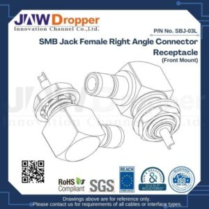 SMB Jack Female Right Angle Connector Receptacle (Front Mount)