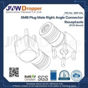 SMB Plug Male Right Angle Connector Receptacle (PCB Mount)