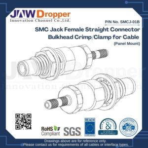 SMC Jack Female Straight Connector Bulkhead Crimp/Clamp for Cable (Panel Mount)