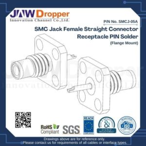 SMC Jack Female Straight Connector Receptacle PIN Solder (Flange Mount)