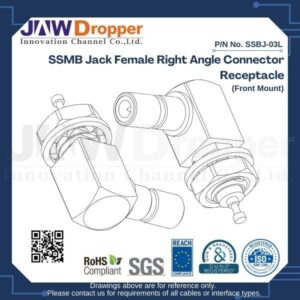 SSMB Jack Female Right Angle Connector Receptacle (Front Mount)