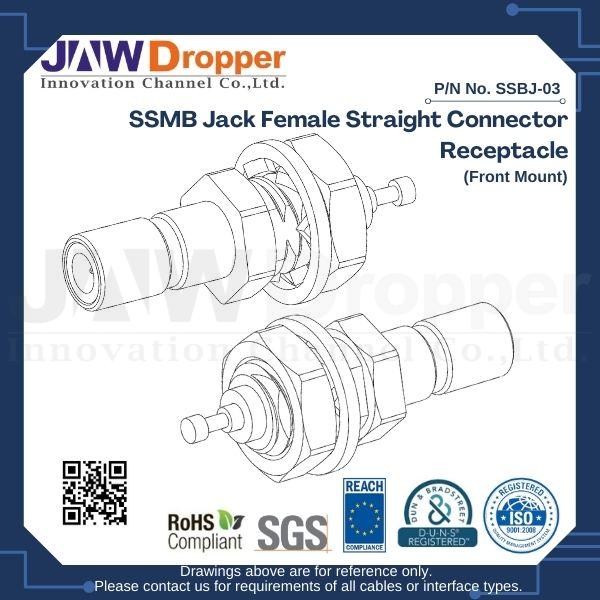 SSMB Jack Female Straight Connector Receptacle (Front Mount)