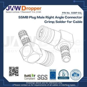 SSMB Plug Male Right Angle Connector Crimp/Solder for Cable