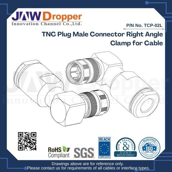 TNC Plug Male Connector Right Angle Clamp for Cable