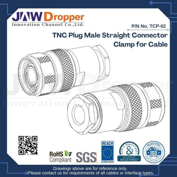 TNC Plug Male Straight Connector Clamp for Cable