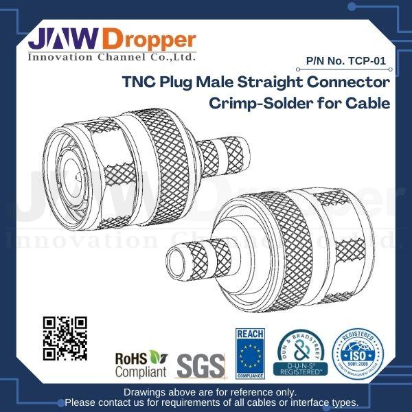 TNC Plug Male Straight Connector Crimp-Solder for Cable