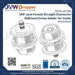 UHF Jack Female Straight Connector Bulkhead Crimp/Solder for Cable (Panel Mount)