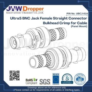 UltraS BNC Jack Female Straight Connector Crimp for Cable